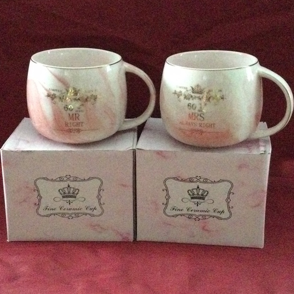LAST DAY! CLEARANCE COFOZA 60 Years Mr Right and Mrs Always Right Ceramic Cups